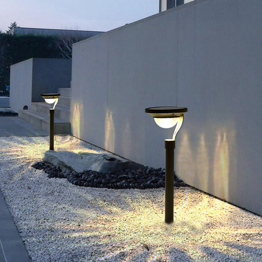 Conical Floating Top Solar Pathway Light Auto On Off Waterproof Outdoor Lamp