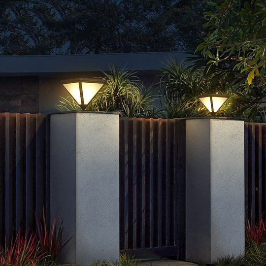 Solar Powered Geometric Shape LED Waterproof Outdoor Lamp