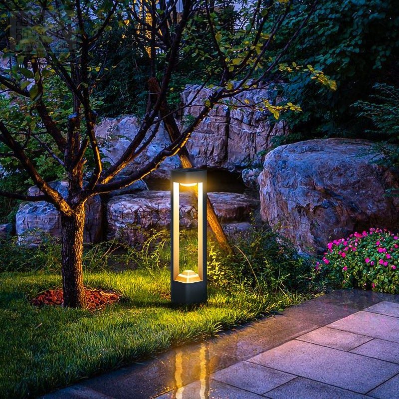 Square Unique Hollow Aluminum Waterproof Modern Smart Solar LightSquare Unique Hollow Aluminum Waterproof Modern Smart Solar Lightss Outdoor