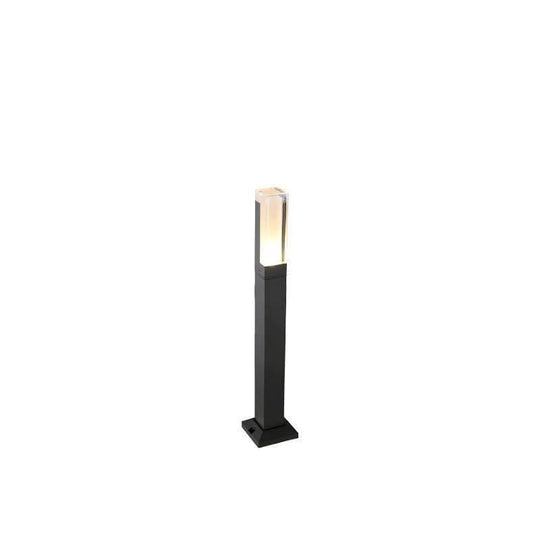 Sleek Cuboid Black Aluminum LED Bollard Lights Waterproof and Minimalist Design