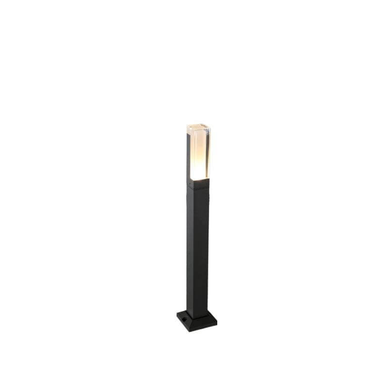 Sleek Cuboid Black Aluminum LED Bollard Lights Waterproof and Minimalist Design