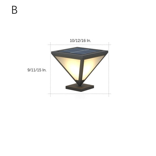 Solar Powered Geometric Shape LED Waterproof Outdoor Lamp