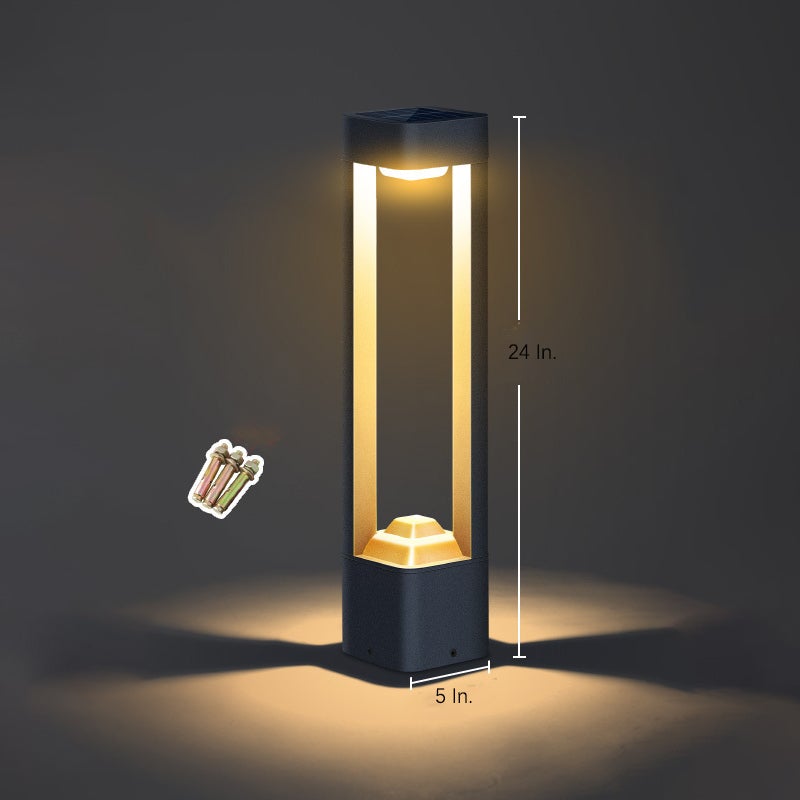 Square Unique Hollow Aluminum Waterproof Modern Smart Solar LightSquare Unique Hollow Aluminum Waterproof Modern Smart Solar Lightss Outdoor