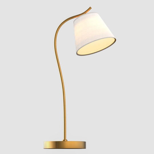 Metal Gooseneck Desk Lamp with Cone Fabric Shade