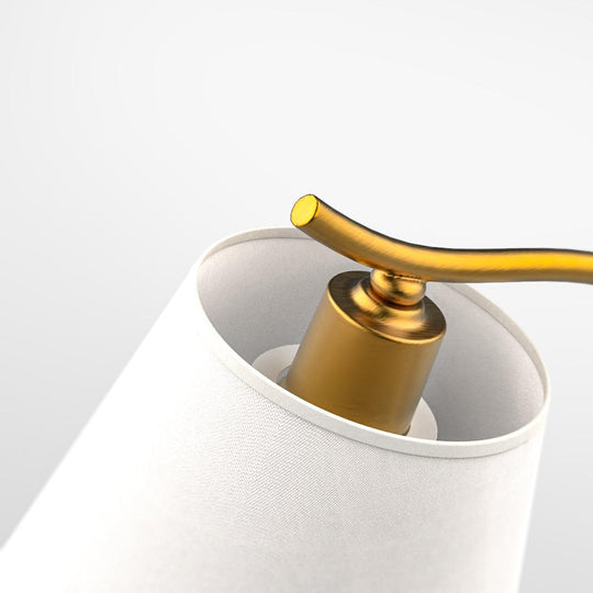 Metal Gooseneck Desk Lamp with Cone Fabric Shade