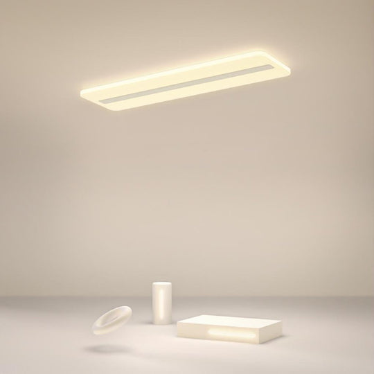 White 3-Step Dimming Rectangular LED Flush Mount Ceiling Light