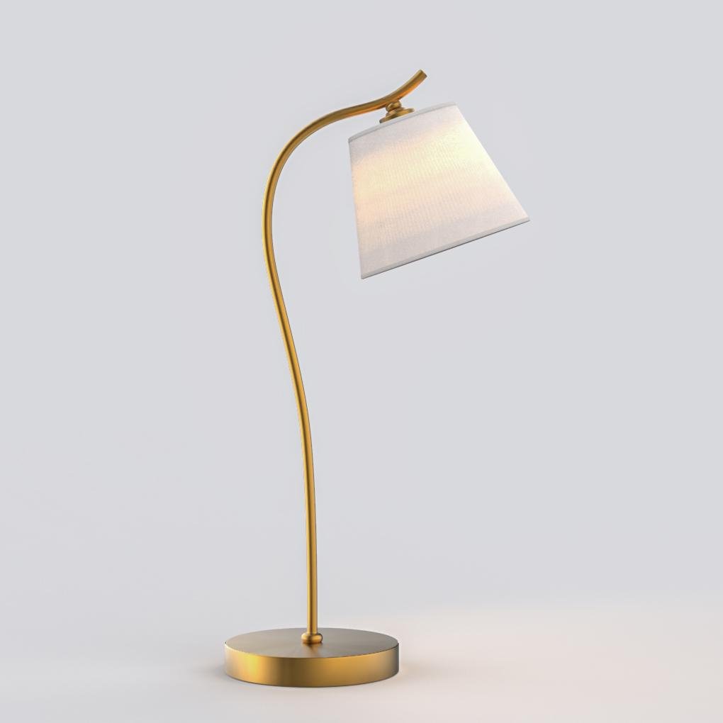 Metal Gooseneck Desk Lamp with Cone Fabric Shade