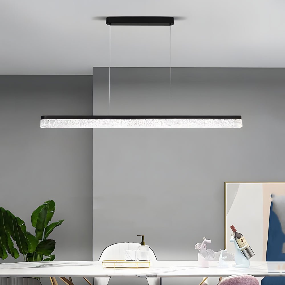 1-Light 47.24-Inch Black Linear Pendant Light – Modern Dimmable Island Lighting