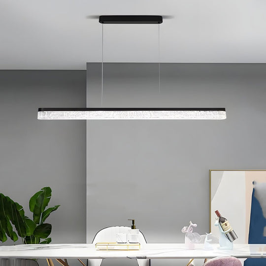 1-Light 47.24-Inch Black Linear Pendant Light – Modern Dimmable Island Lighting