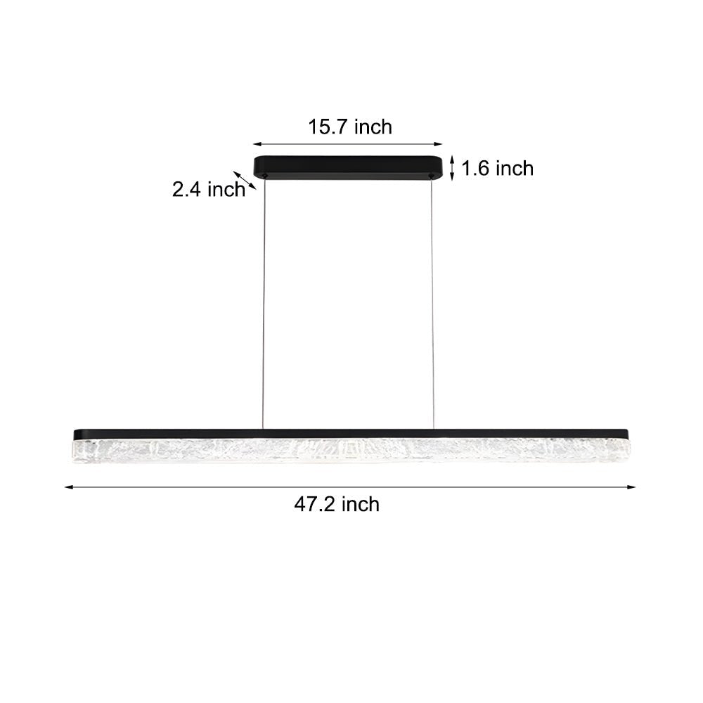 1-Light 47.24-Inch Black Linear Pendant Light – Modern Dimmable Island Lighting