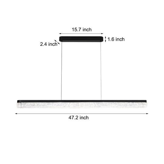 1-Light 47.24-Inch Black Linear Pendant Light – Modern Dimmable Island Lighting