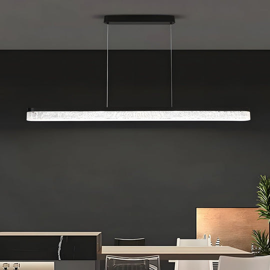 1-Light 47.24-Inch Black Linear Pendant Light – Modern Dimmable Island Lighting