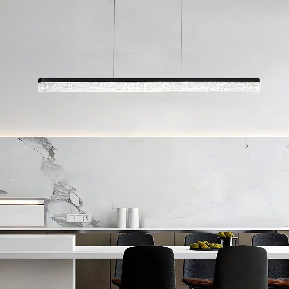 1-Light 47.24-Inch Black Linear Pendant Light – Modern Dimmable Island Lighting