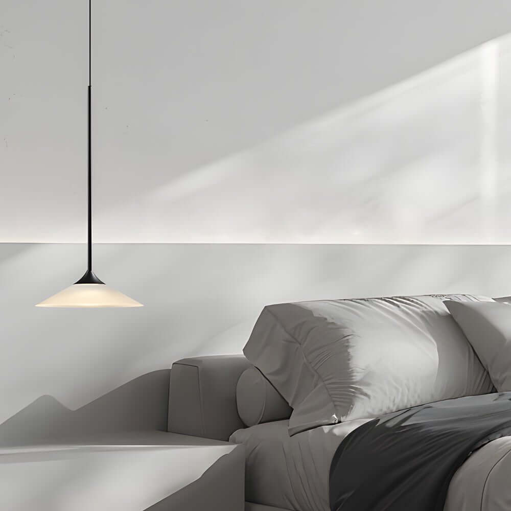 1-Light LED Mini Cone Pendant Light with Acrylic Shade