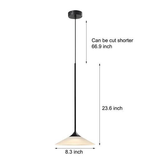 1-Light LED Mini Cone Pendant Light with Acrylic Shade