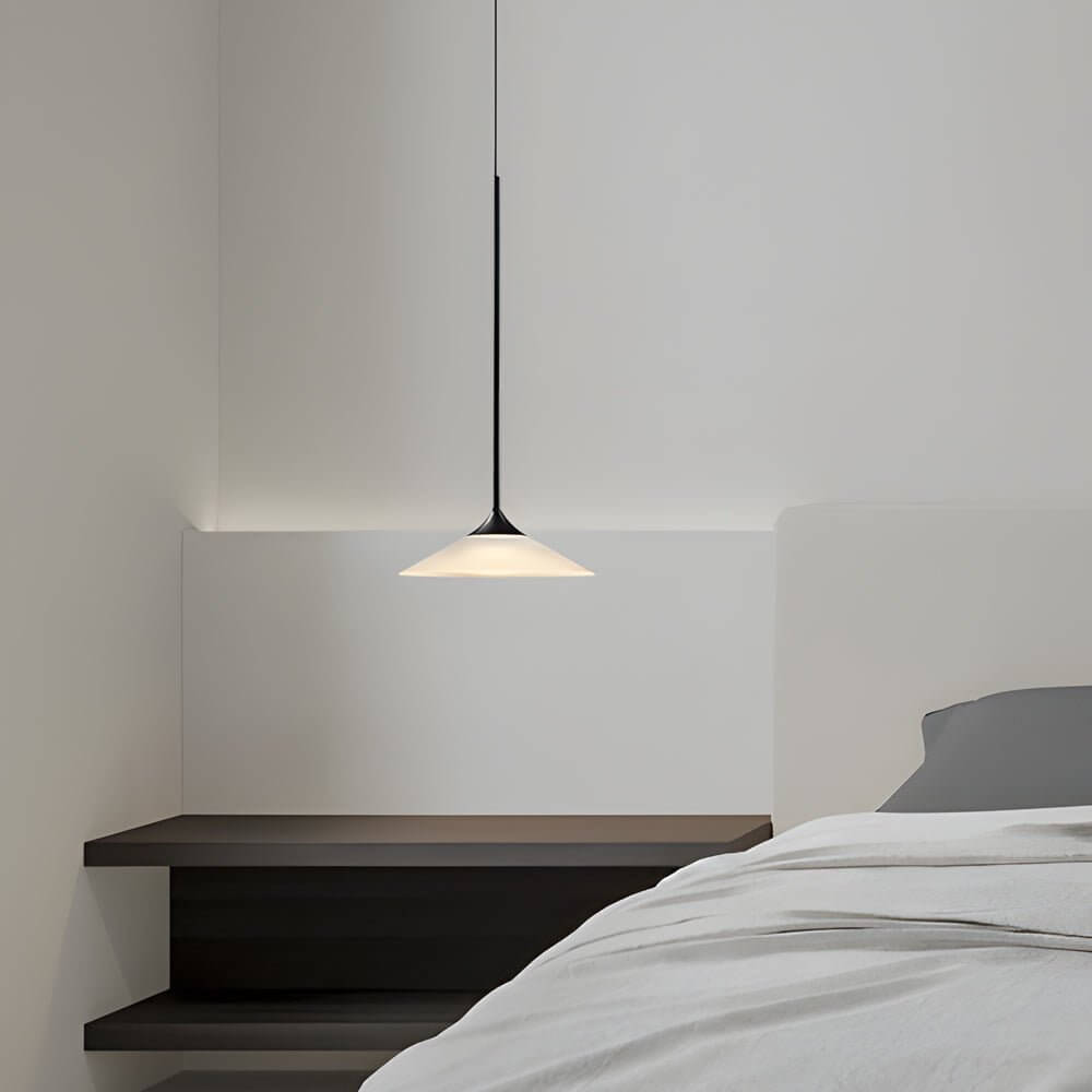 1-Light LED Mini Cone Pendant Light with Acrylic Shade