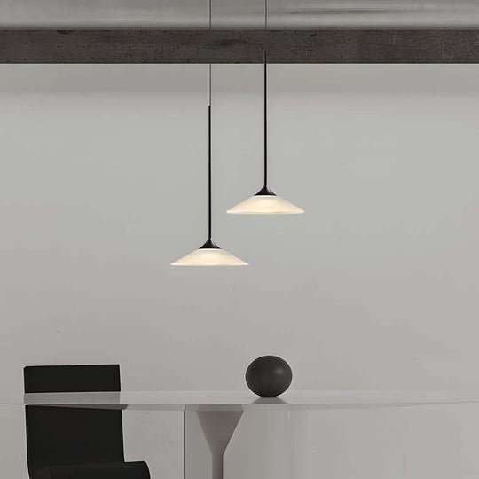 1-Light LED Mini Cone Pendant Light with Acrylic Shade