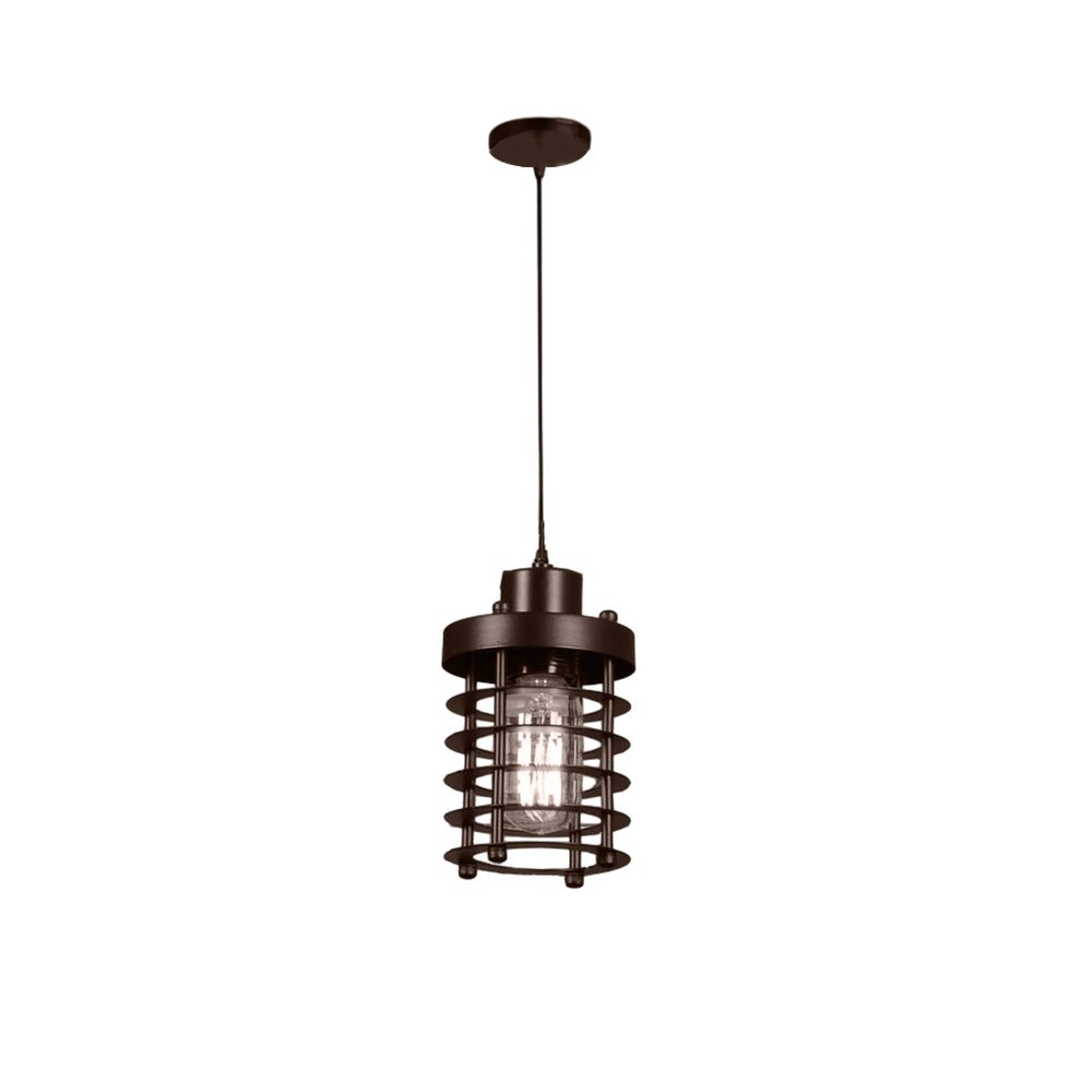 1 Light Aged Metallic Cage Kitchen Pendant Lighting Hanging Lamp