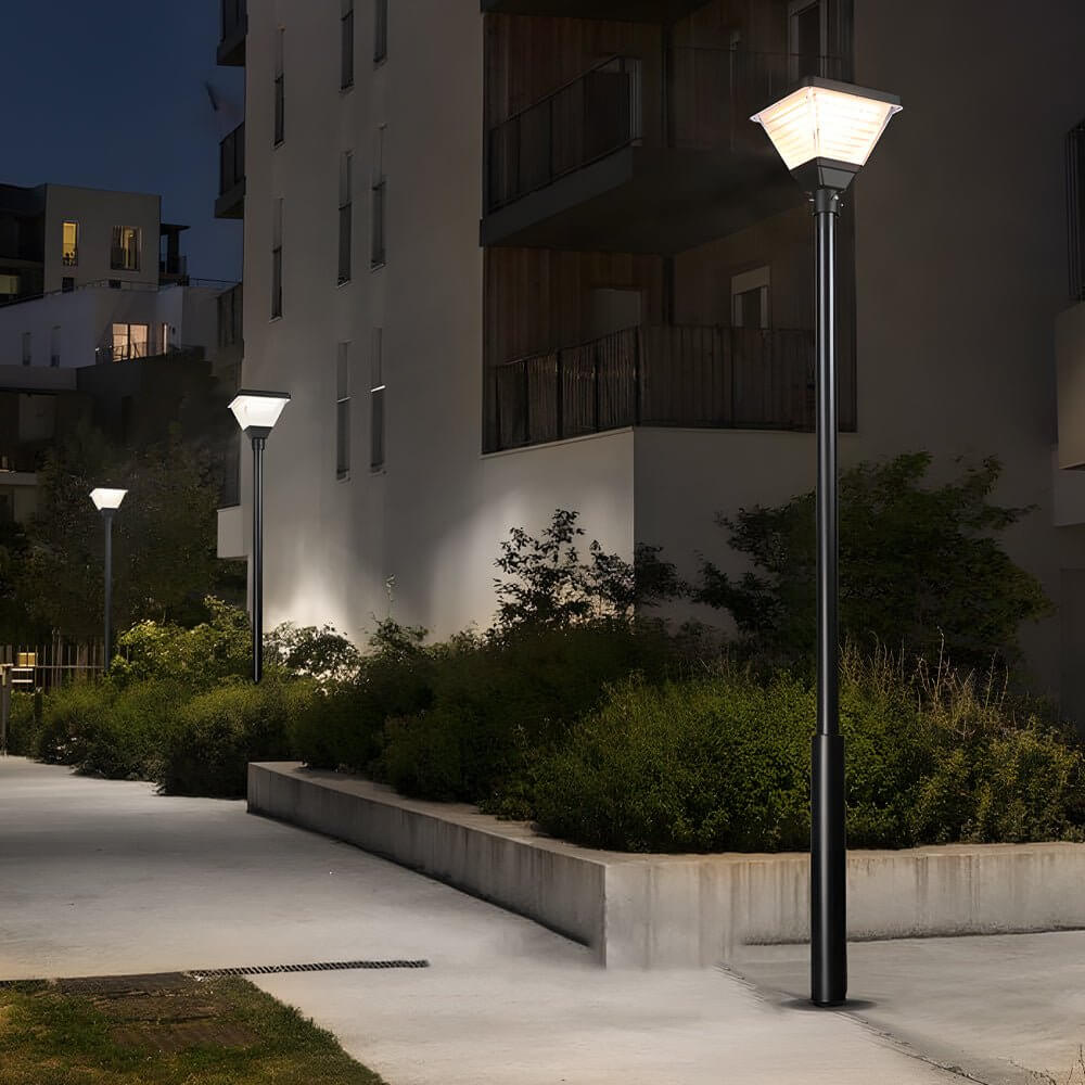 Black Solar LED Square Post Street Light – 98"/118" Options