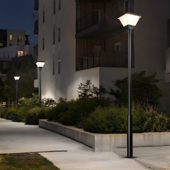 Black Solar LED Square Post Street Light – 98"/118" Options