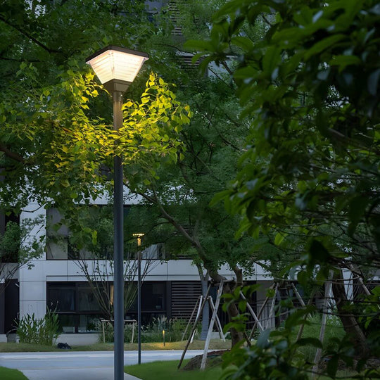 Black Solar LED Square Post Street Light – 98"/118" Options