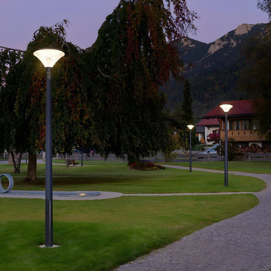 Black Solar Powered LED Outdoor Post Street Light