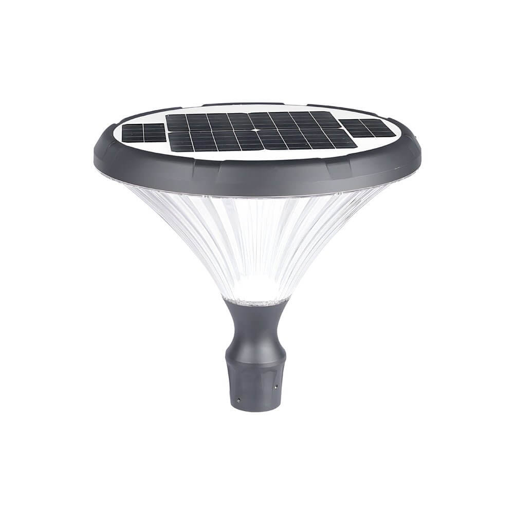 Black Solar Powered LED Outdoor Post Street Light