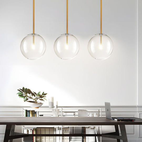 1-Light Clear Glass Globe Pendant Light – Modern Hanging Lighting Fixture