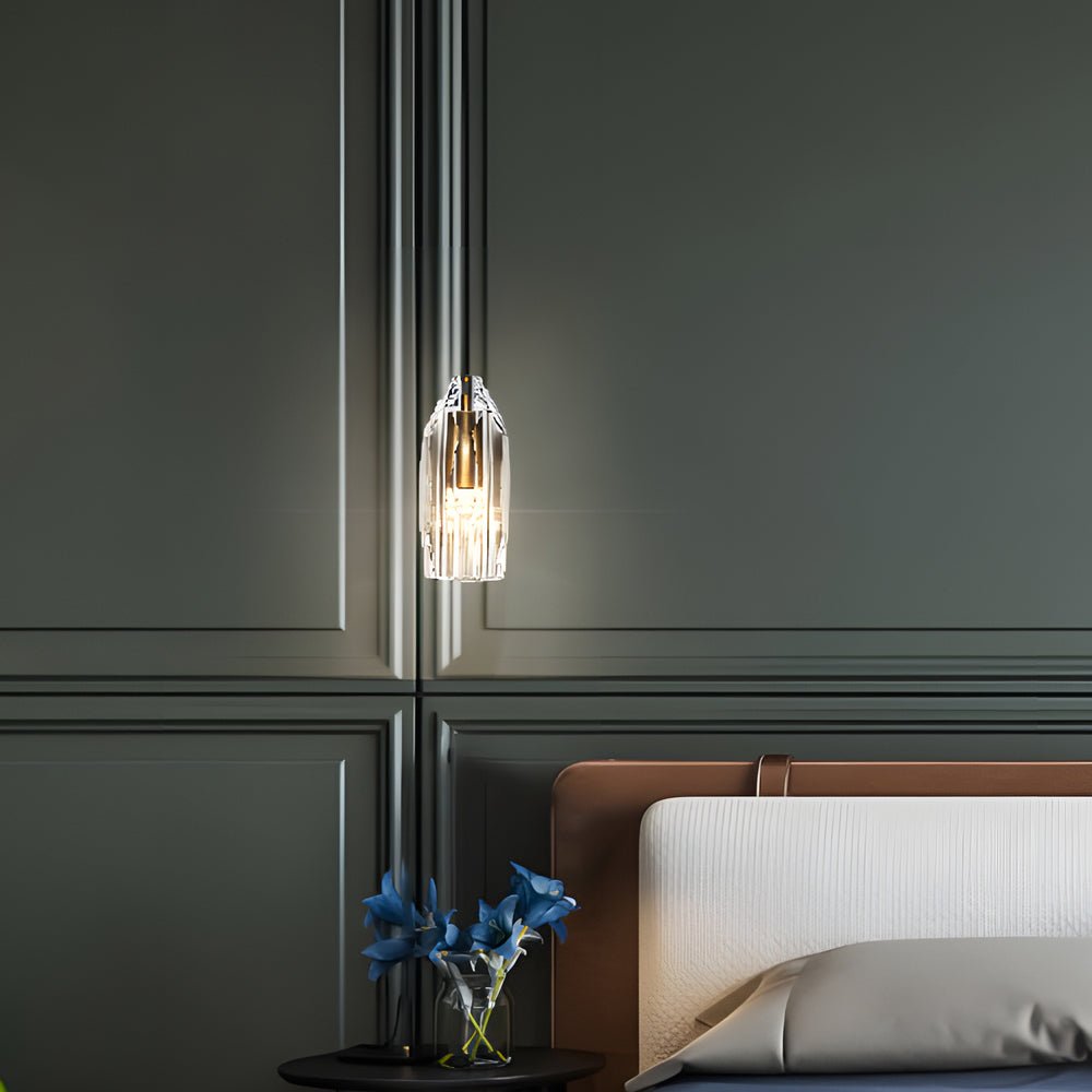 1 Light Clear Single Geometric Pendant with Crystal Accents