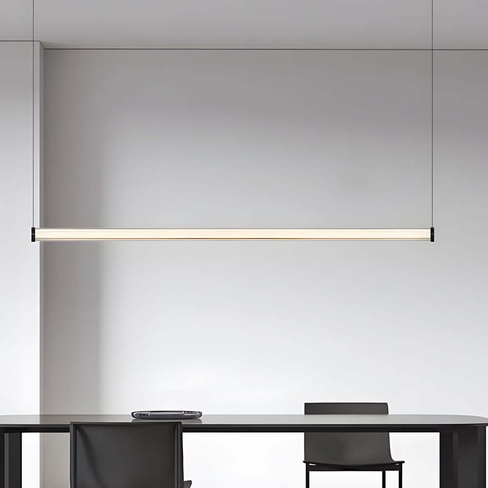 1 Light Glass Linear LED Island Pendant Light