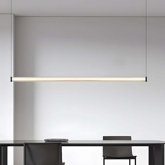 1 Light Glass Linear LED Island Pendant Light