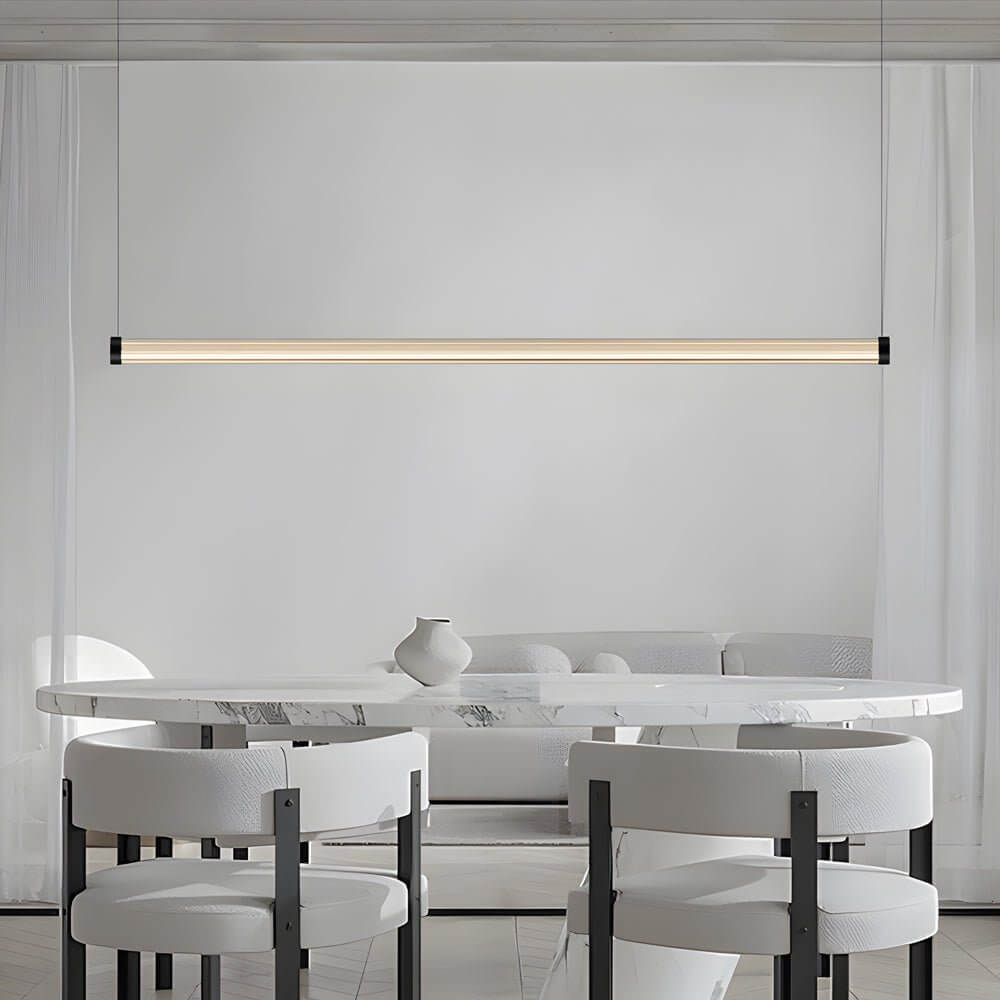 1 Light Glass Linear LED Island Pendant Light