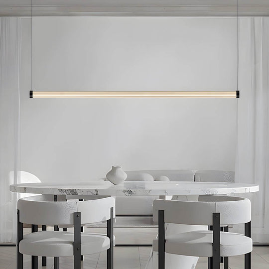 1 Light Glass Linear LED Island Pendant Light