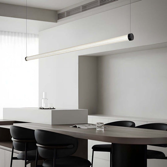 1 Light Glass Linear LED Island Pendant Light