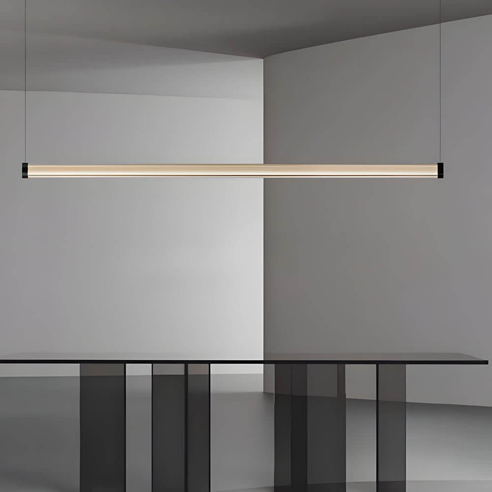 1 Light Glass Linear LED Island Pendant Light