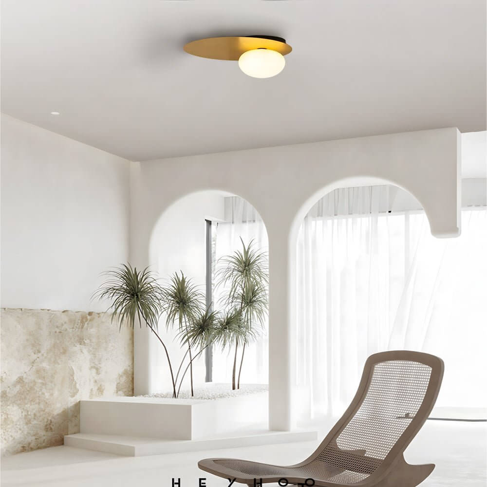1-Light Oval Metal LED Flush Mount Ceiling Light
