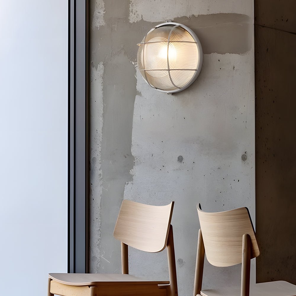 1-Light Retro Industrial Oval/Round Outdoor Wall Lights