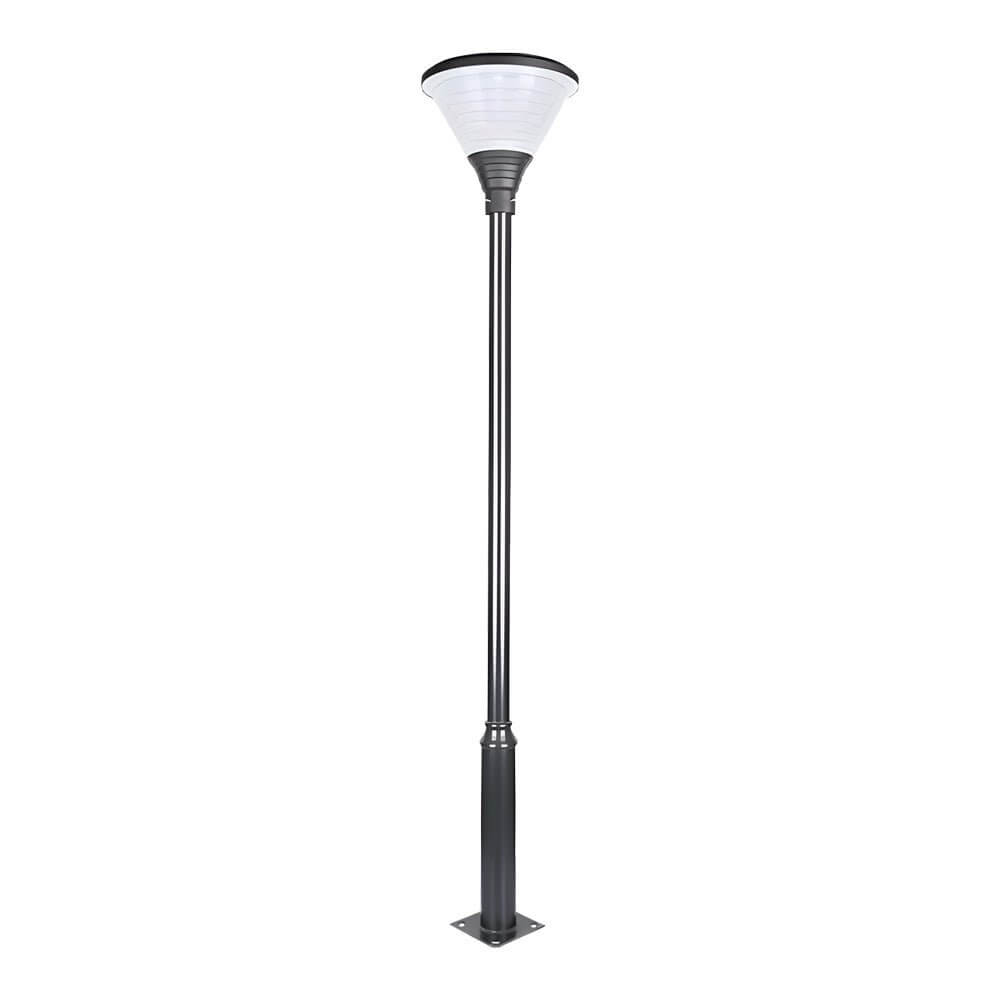 Round Solar LED Outdoor Lamp Post in Black
