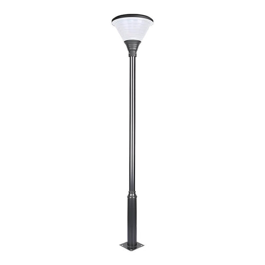 Round Solar LED Outdoor Lamp Post in Black