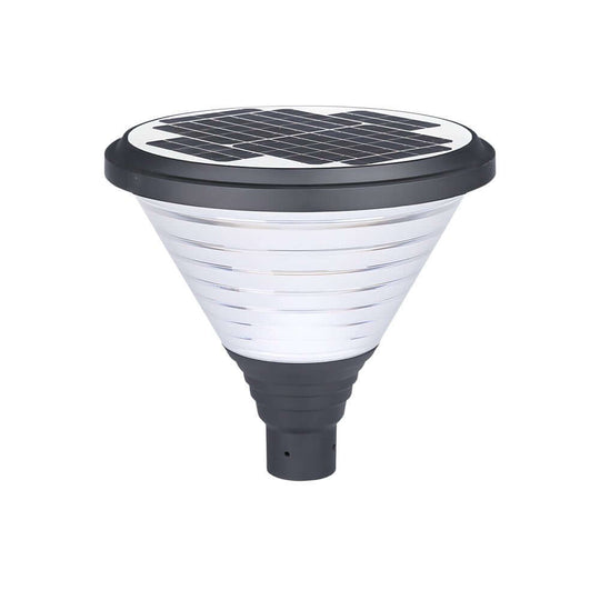 Round Solar LED Outdoor Lamp Post in Black