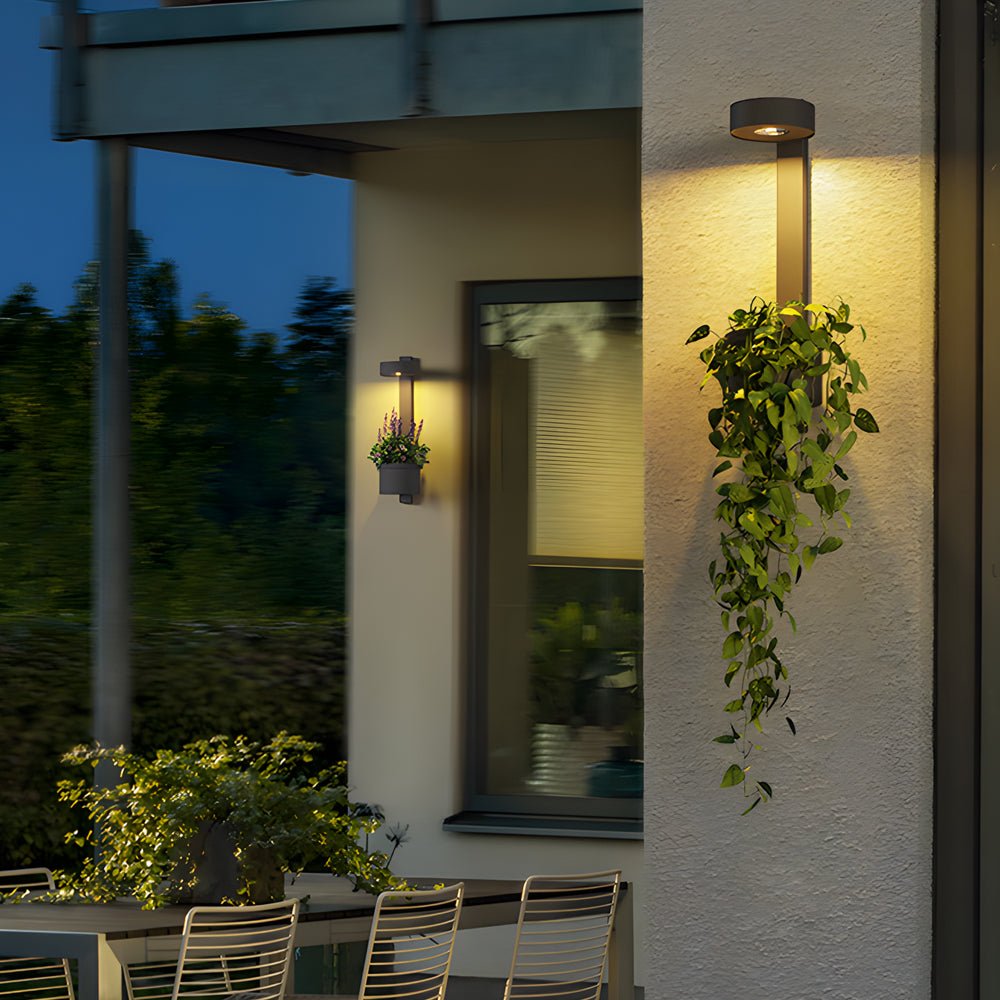 Solar Wall Mounted LED Light with Planter