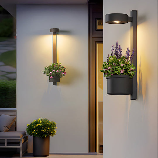 Solar Wall Mounted LED Light with Planter