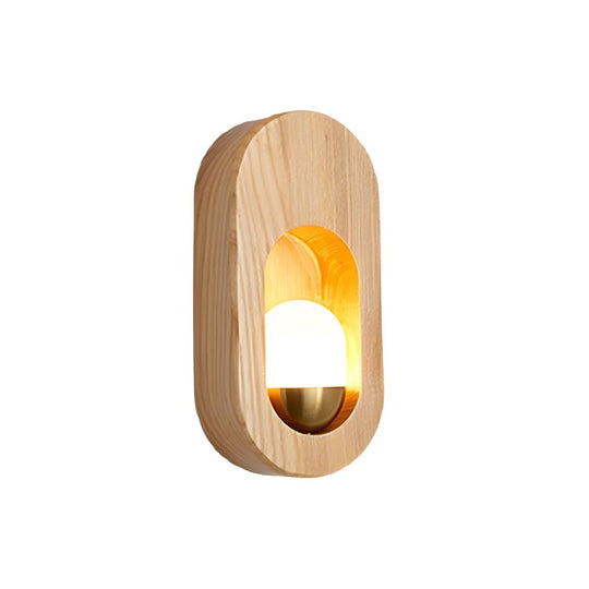 1-Light Wood Oval Wall Sconce