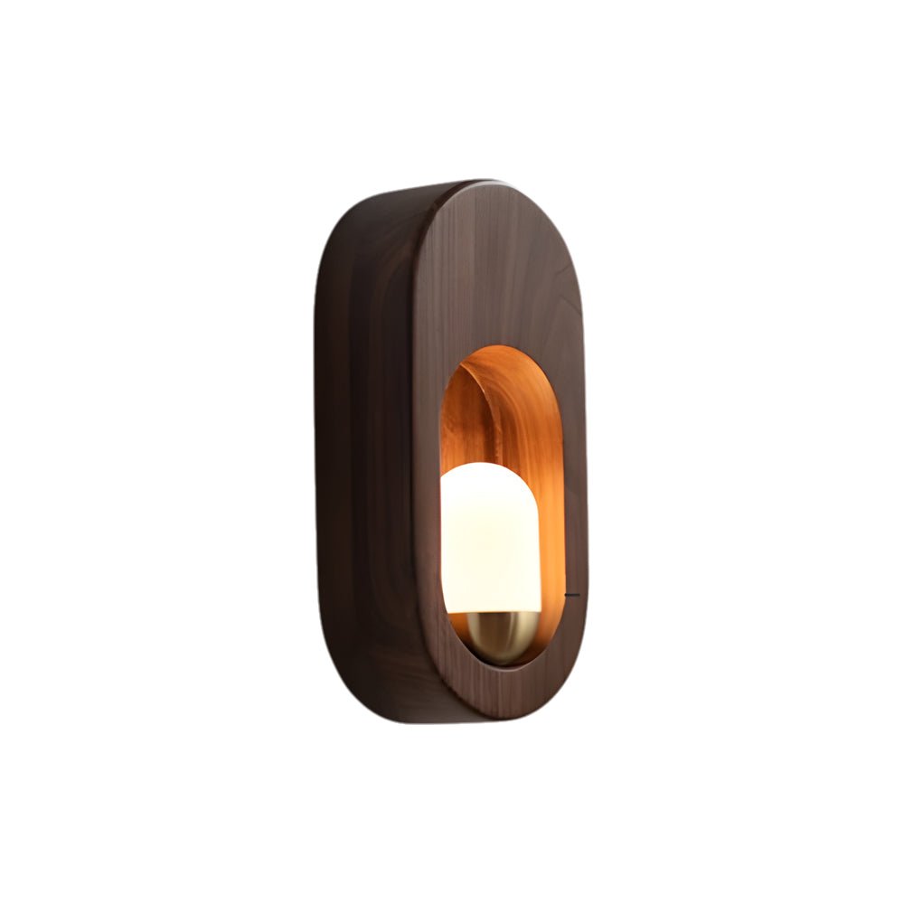 1-Light Wood Oval Wall Sconce