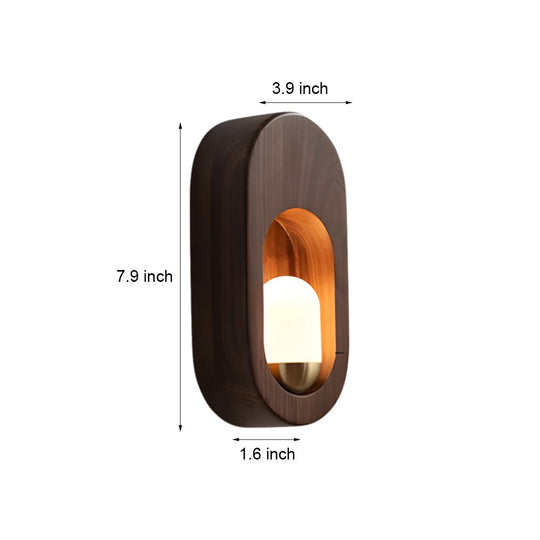 1-Light Wood Oval Wall Sconce