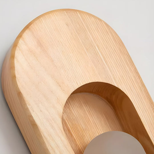 1-Light Wood Oval Wall Sconce