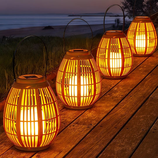 Portable Solar Powered Waterproof Candle Style LED Lantern