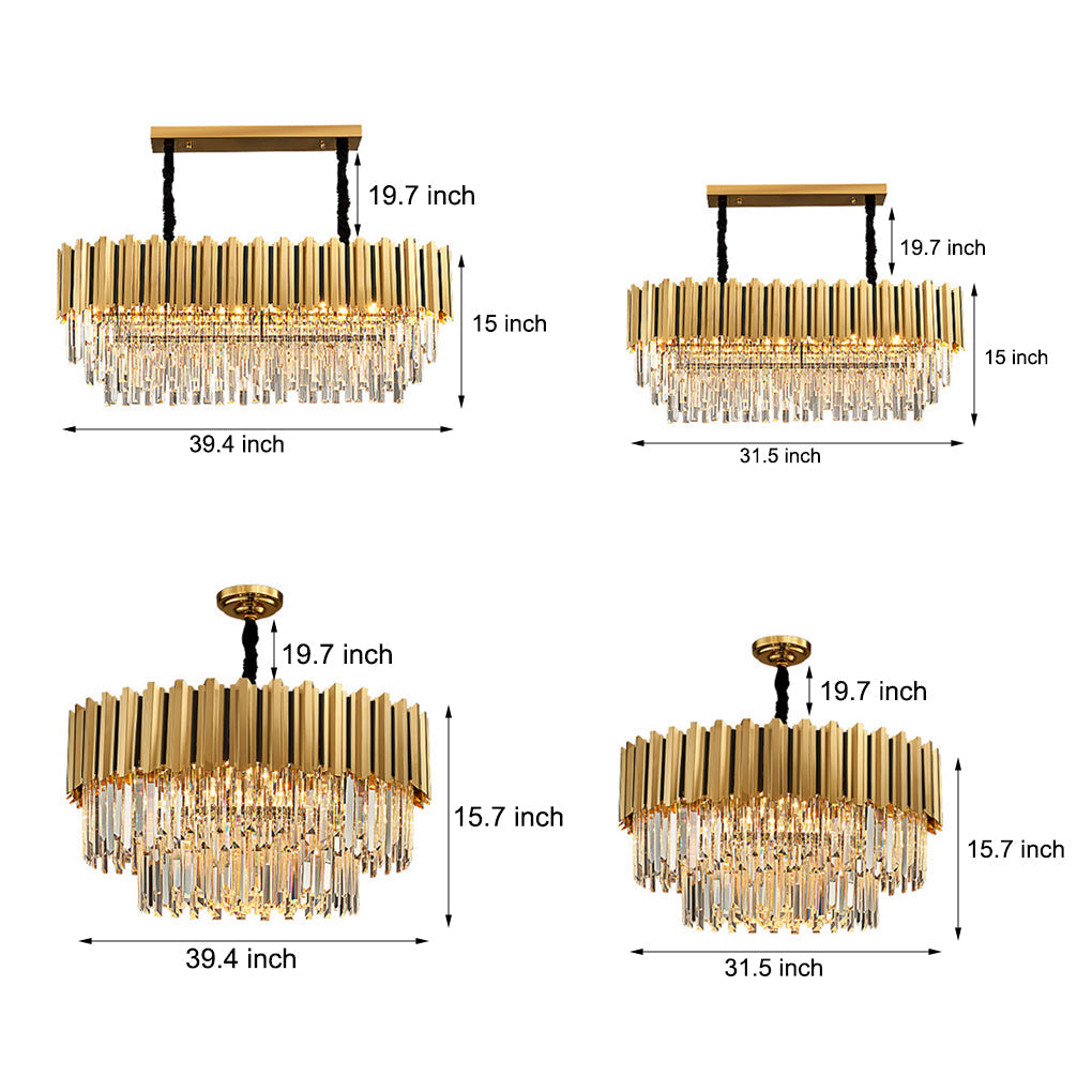 Modern Minimalist LED Crystal Chandelier for Living, Dining, or Bedroom
