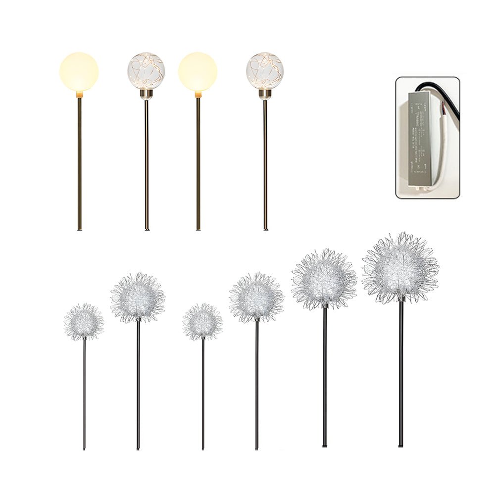 10-Piece Solar Dandelion LED Garden Pathway Lights Set