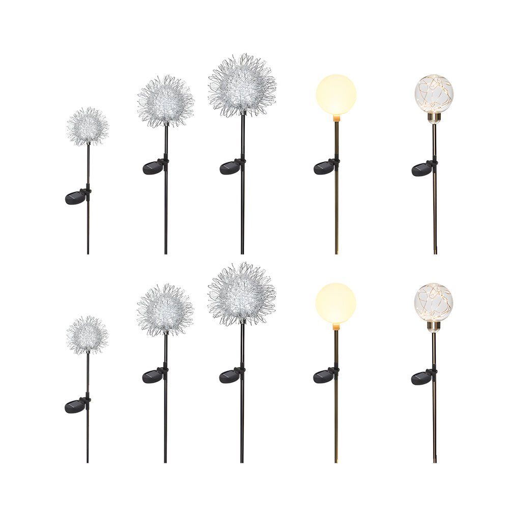 10-Piece Solar Dandelion LED Garden Pathway Lights Set